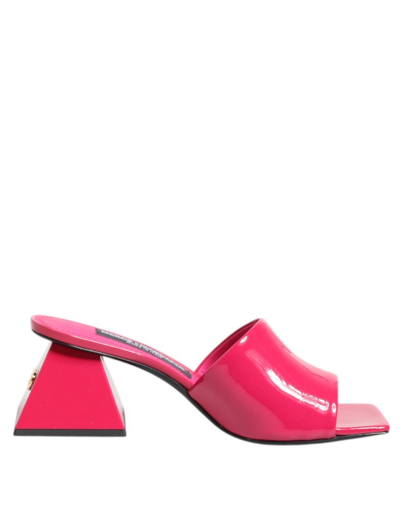 Mules Dolce & Gabbana roses à bout ouvert et talon bloc