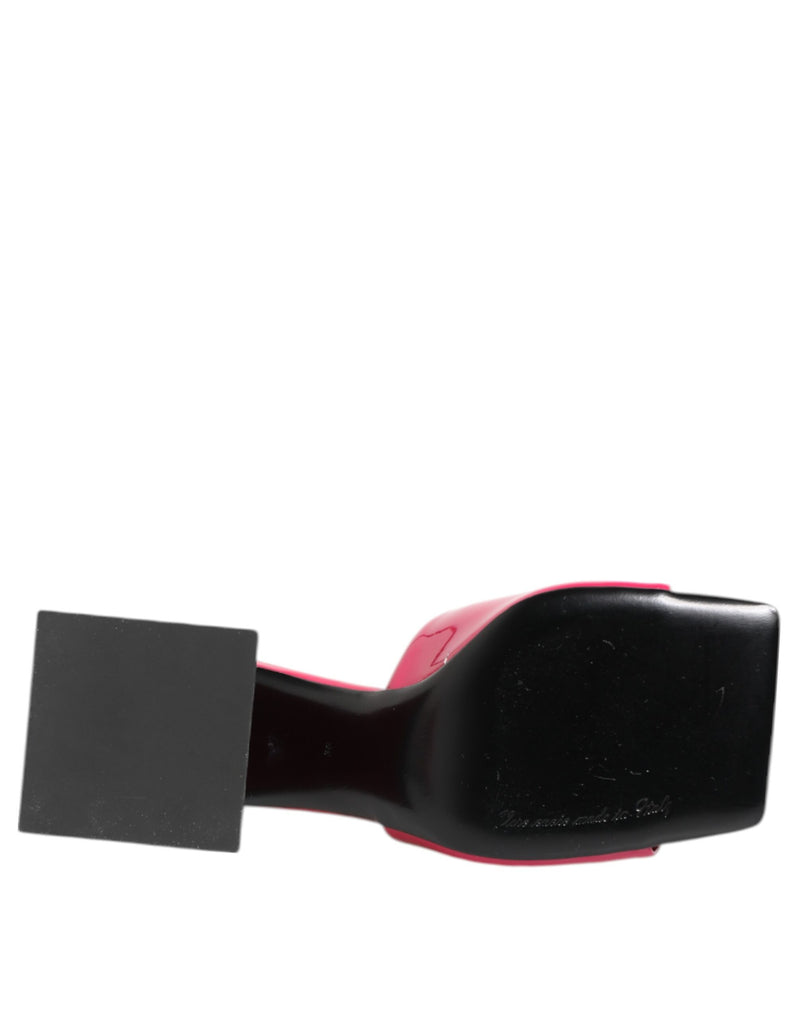 Mules Dolce & Gabbana roses à bout ouvert et talon bloc
