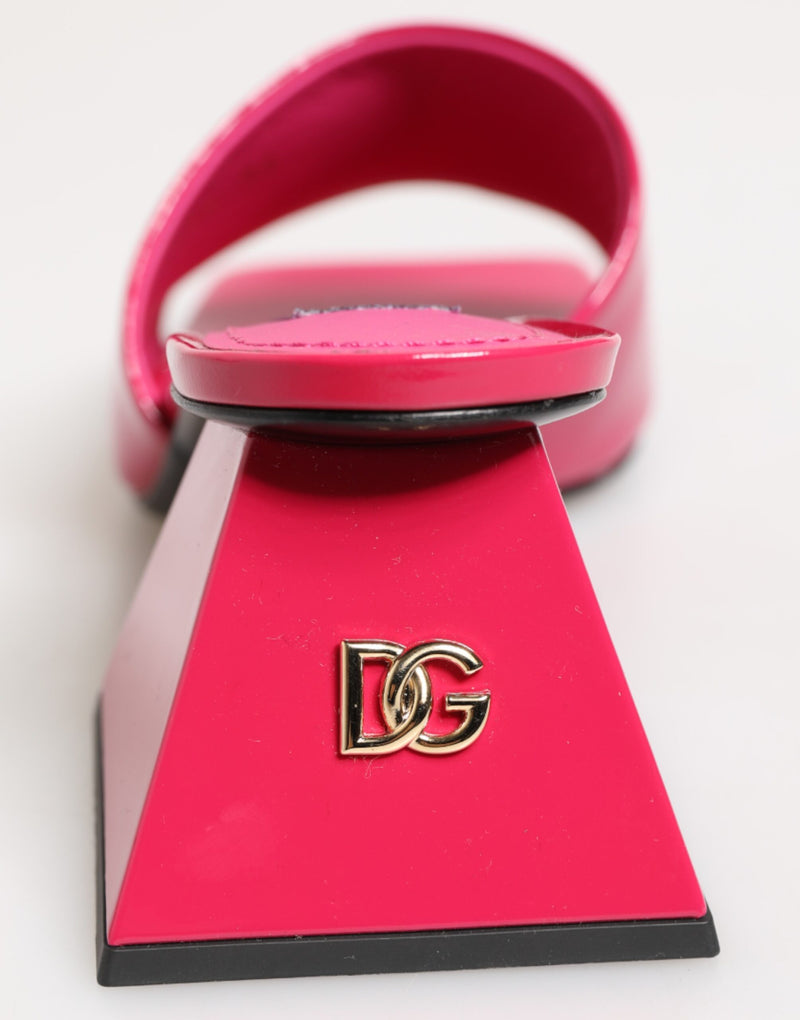 Mules Dolce & Gabbana roses à bout ouvert et talon bloc