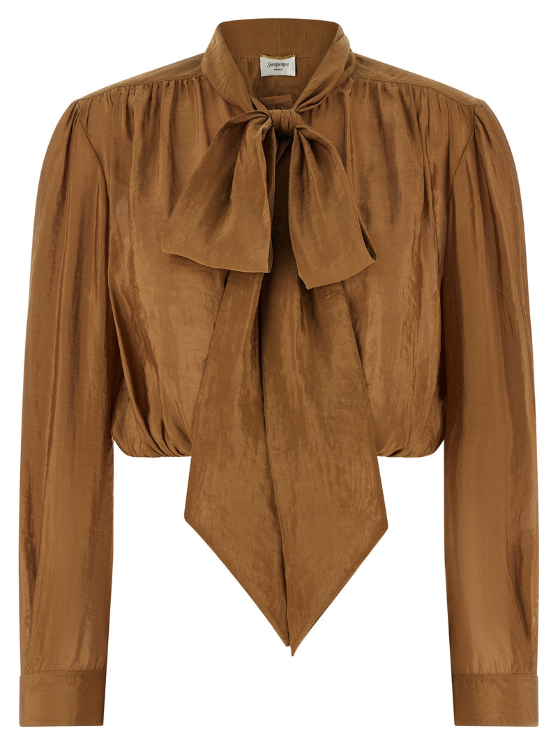 Saint Laurent Lavallière Neck Blouse | Urbalenti™ NYC