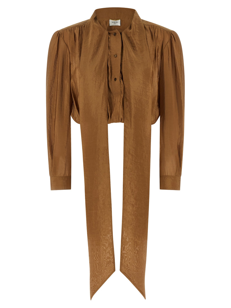 Saint Laurent Lavallière Neck Blouse | Urbalenti™ NYC