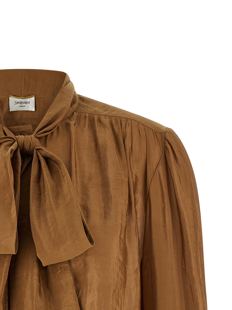 Saint Laurent Lavallière Neck Blouse | Urbalenti™ NYC