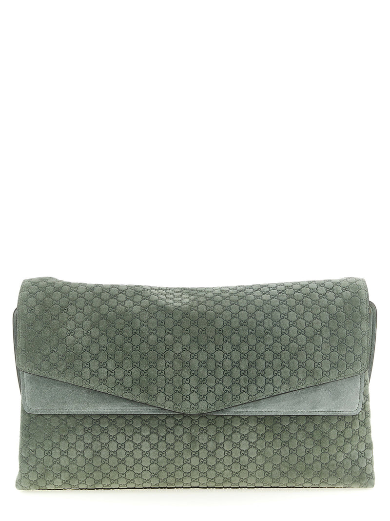 Gucci Gucci Gg Large Suede Shoulder Bag