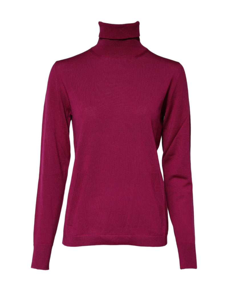 Suéter fucsia de lana de Dolce & Gabbana con mangas largas y cuello alto