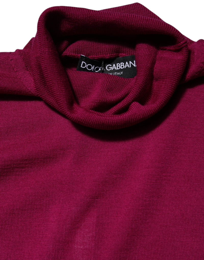 Suéter fucsia de lana de Dolce & Gabbana con mangas largas y cuello alto