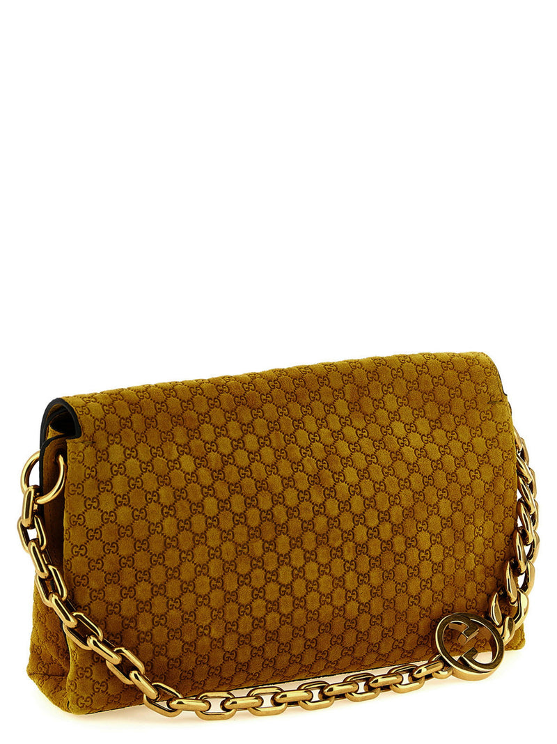 Gucci Gucci Gg Medium Suede Shoulder Bag