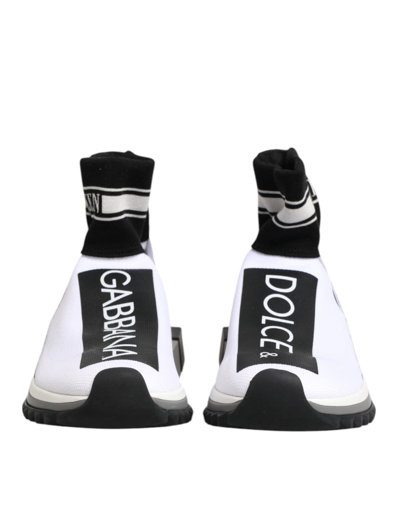 Zapatillas Sorrento de Dolce & Gabbana blancas y negras con calcetín