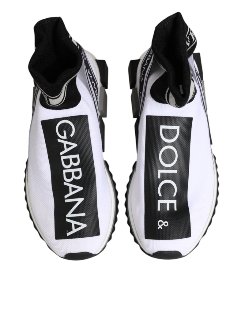 Zapatillas Sorrento de Dolce & Gabbana blancas y negras con calcetín