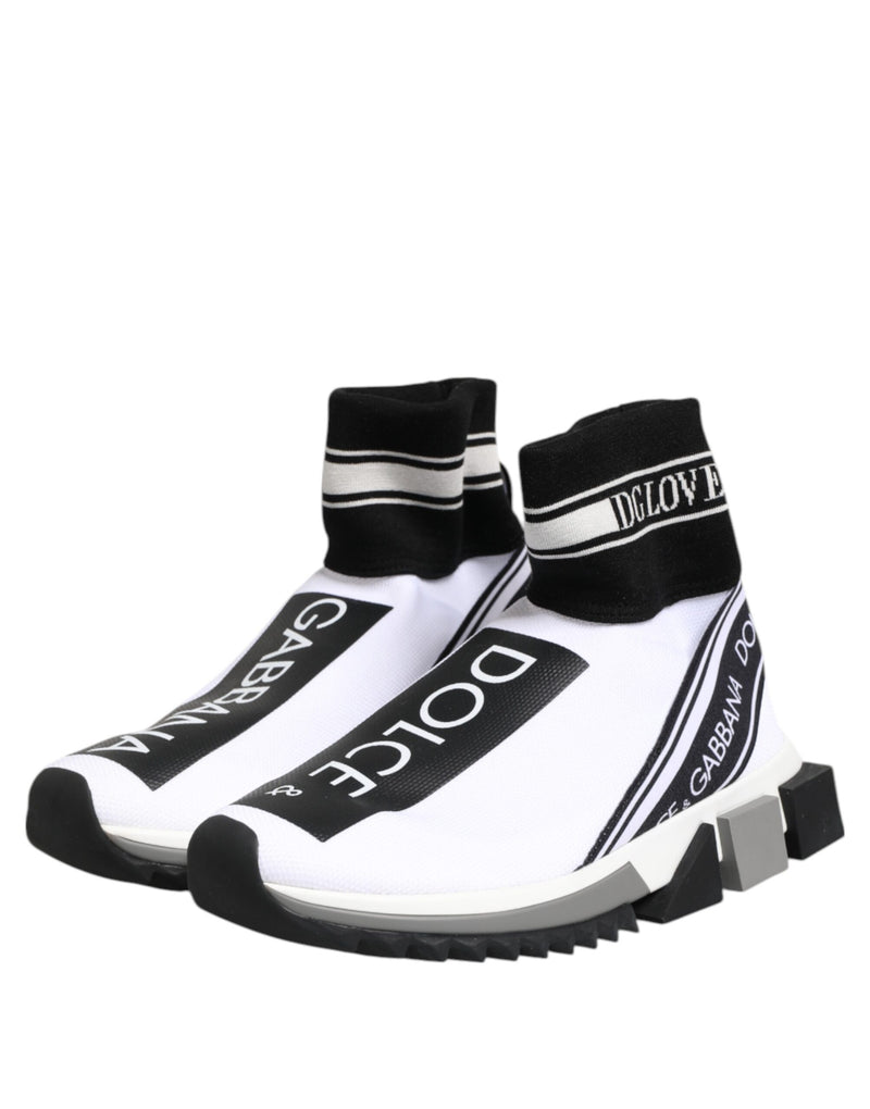 Zapatillas Sorrento de Dolce & Gabbana blancas y negras con calcetín