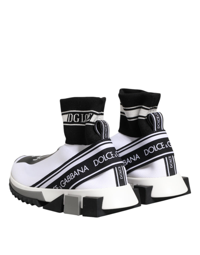 Zapatillas Sorrento de Dolce & Gabbana blancas y negras con calcetín