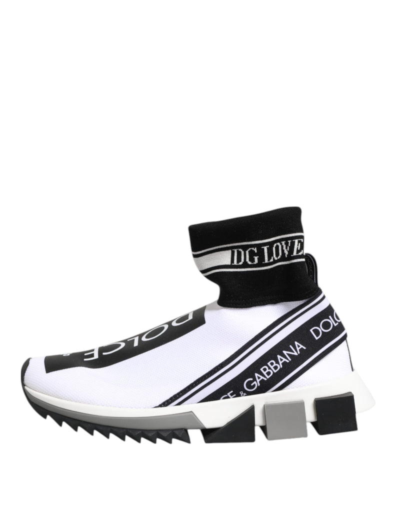 Zapatillas Sorrento de Dolce & Gabbana blancas y negras con calcetín