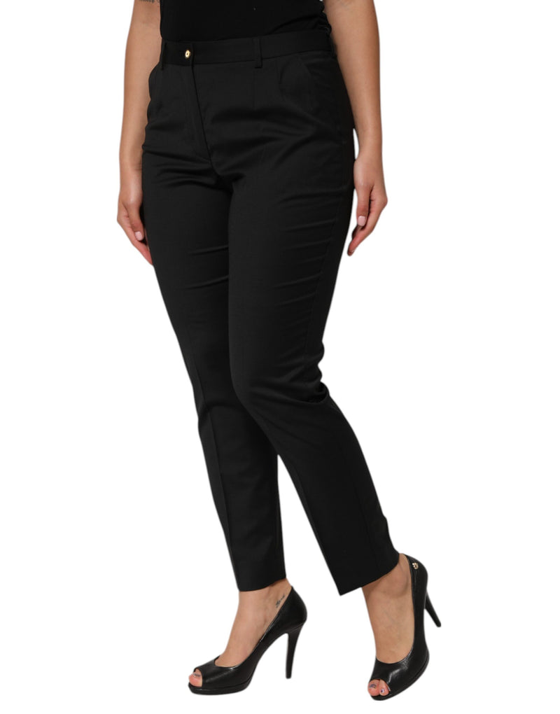 Pantaloni affusolati da donna Dolce & Gabbana in poliestere nero