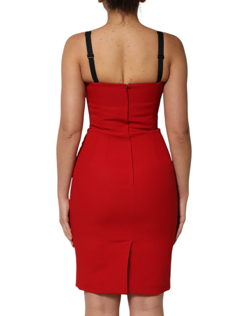 Vestido tubo hasta la rodilla de punto elástico rojo de Dolce & Gabbana