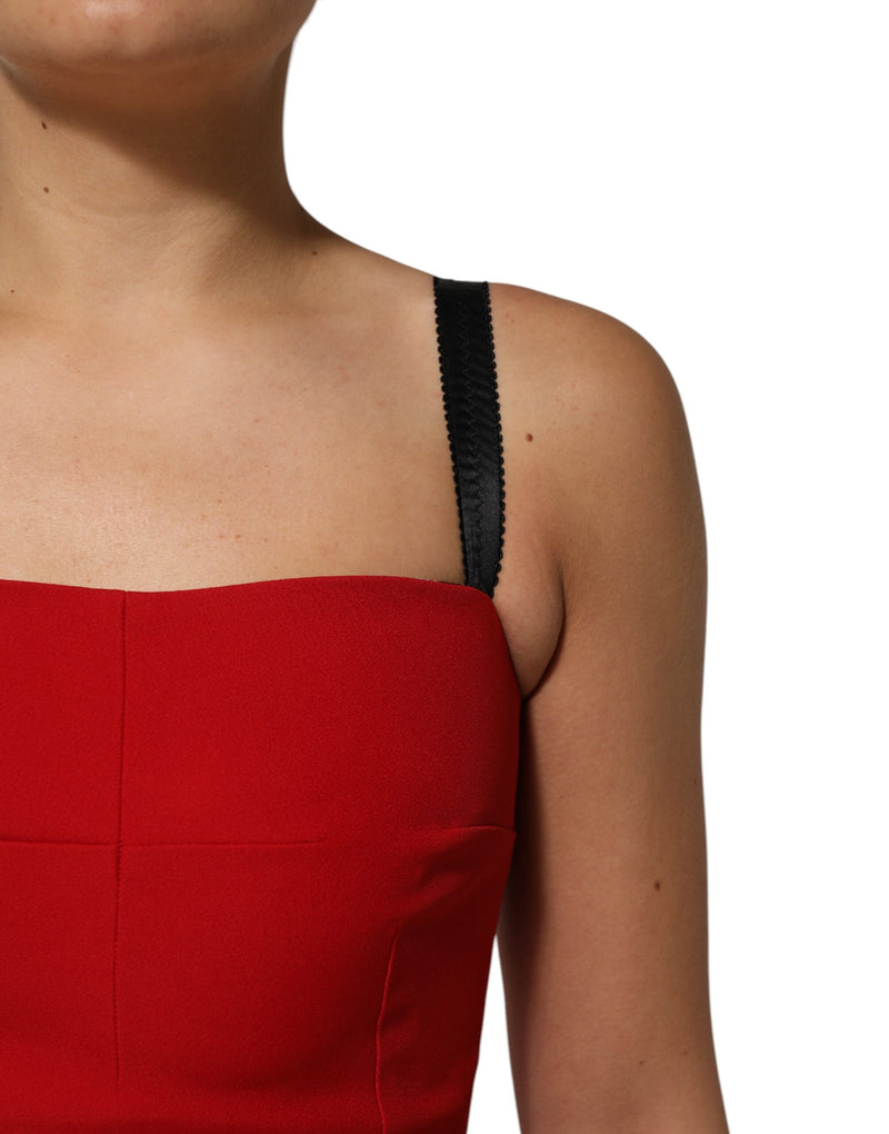 Vestido tubo hasta la rodilla de punto elástico rojo de Dolce & Gabbana