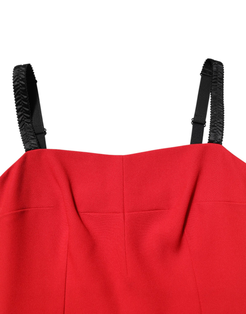 Vestido tubo hasta la rodilla de punto elástico rojo de Dolce & Gabbana