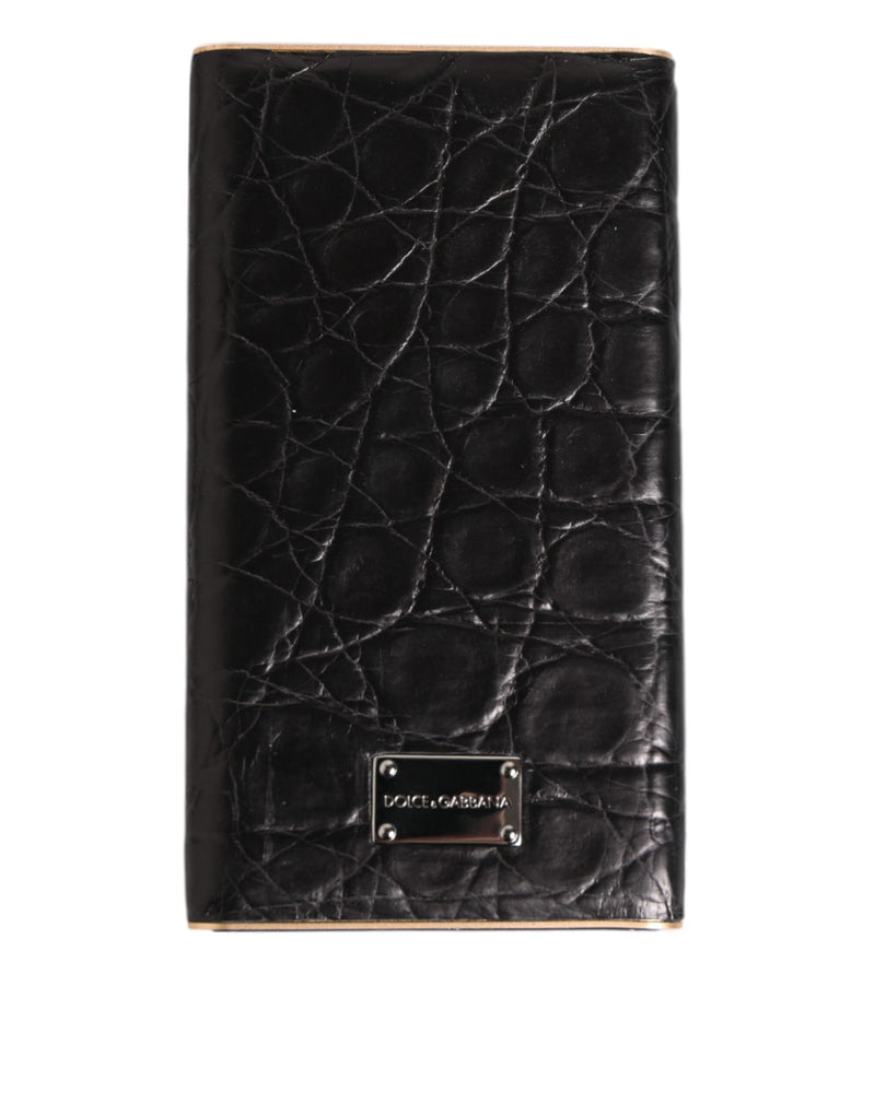 Caricabatterie USB e power bank da 3000 mAh in pelle esotica nera Dolce & Gabbana