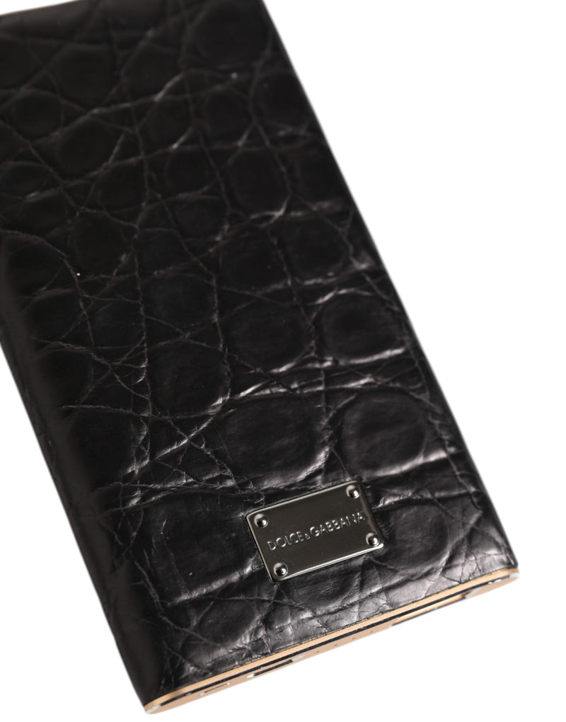 Caricabatterie USB e power bank da 3000 mAh in pelle esotica nera Dolce & Gabbana