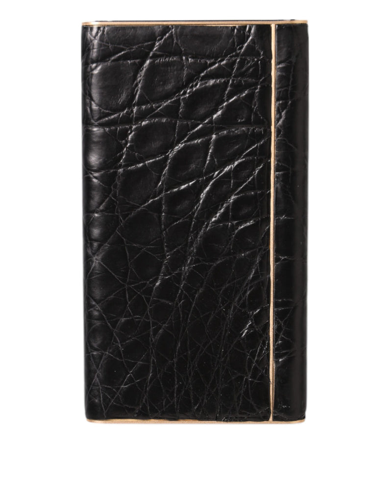 Caricabatterie USB e power bank da 3000 mAh in pelle esotica nera Dolce & Gabbana