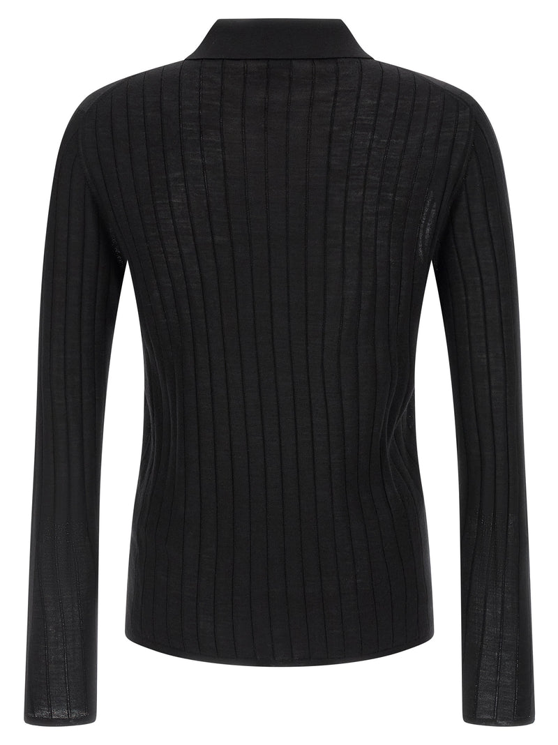 Saint Laurent Saint Laurent Pointelle Wool Polo Shirt