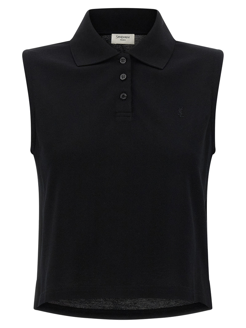 Saint Laurent Cassandre Embroidered Polo Shirt | Urbalenti™ NYC