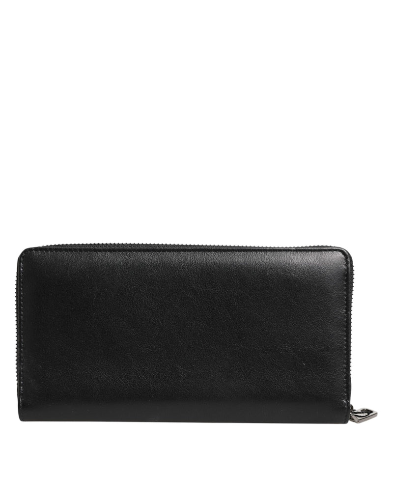 Cartera de mano continental para hombre de piel exótica negra y azul de Dolce & Gabbana