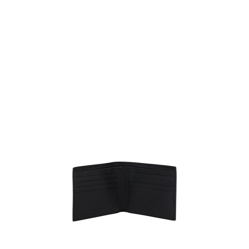 Portefeuille en cuir de veau noir Bos Taurus Saint Laurent