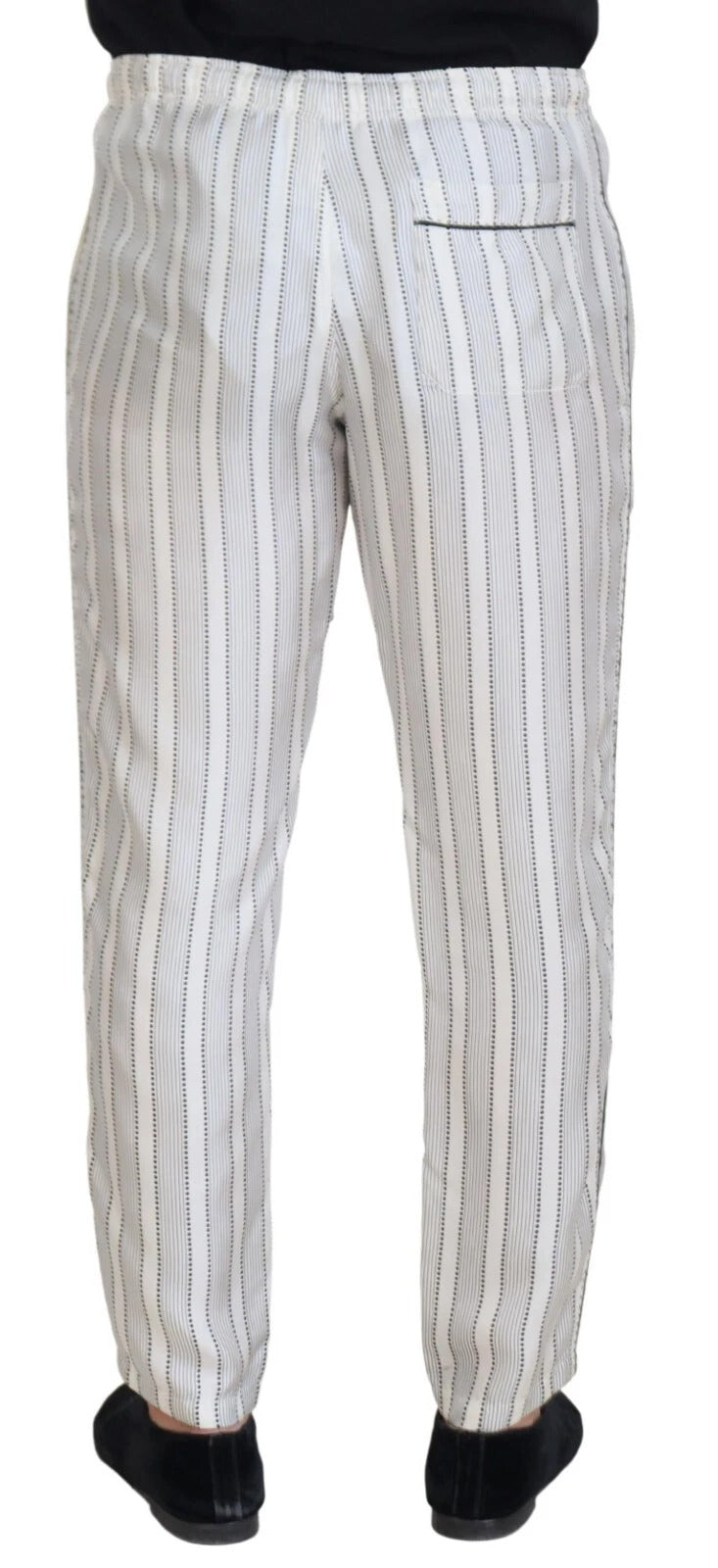 Pantalon d’intérieur en soie blanche à rayures Dolce & Gabbana