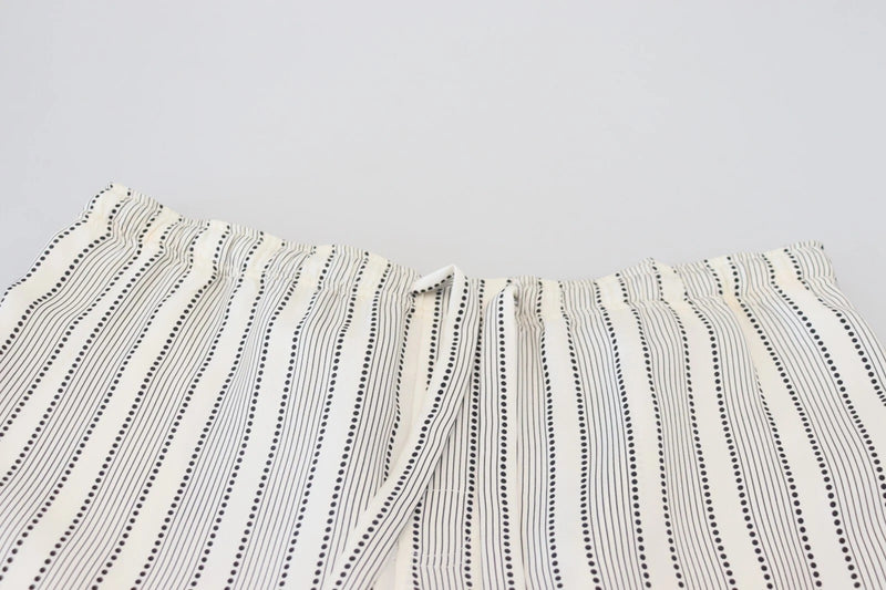 Pantalon d’intérieur en soie blanche à rayures Dolce & Gabbana
