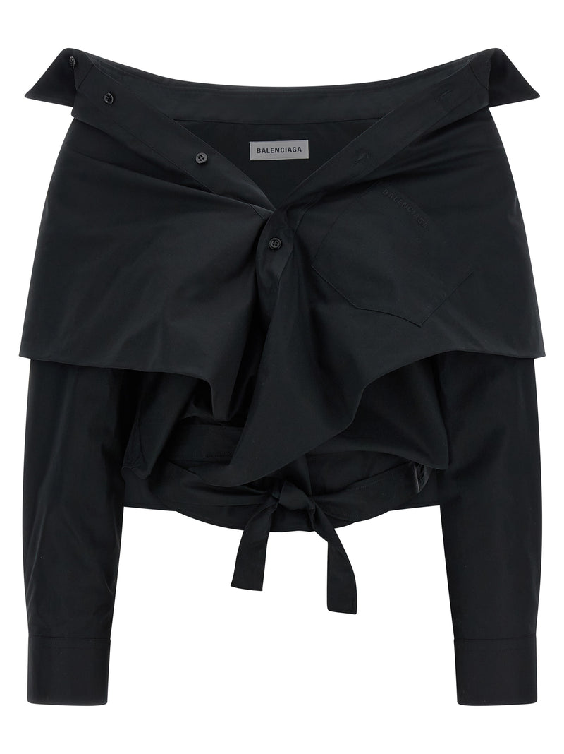 Balenciaga Balenciaga Crop Shirt Off The Shoulder