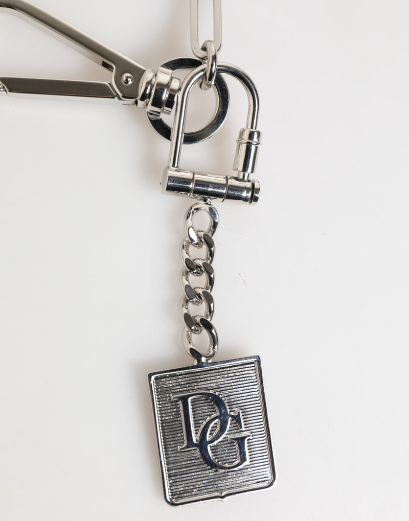 Collar para hombre con colgante del logotipo DG y cadena de metal en tono plateado Dolce & Gabbana
