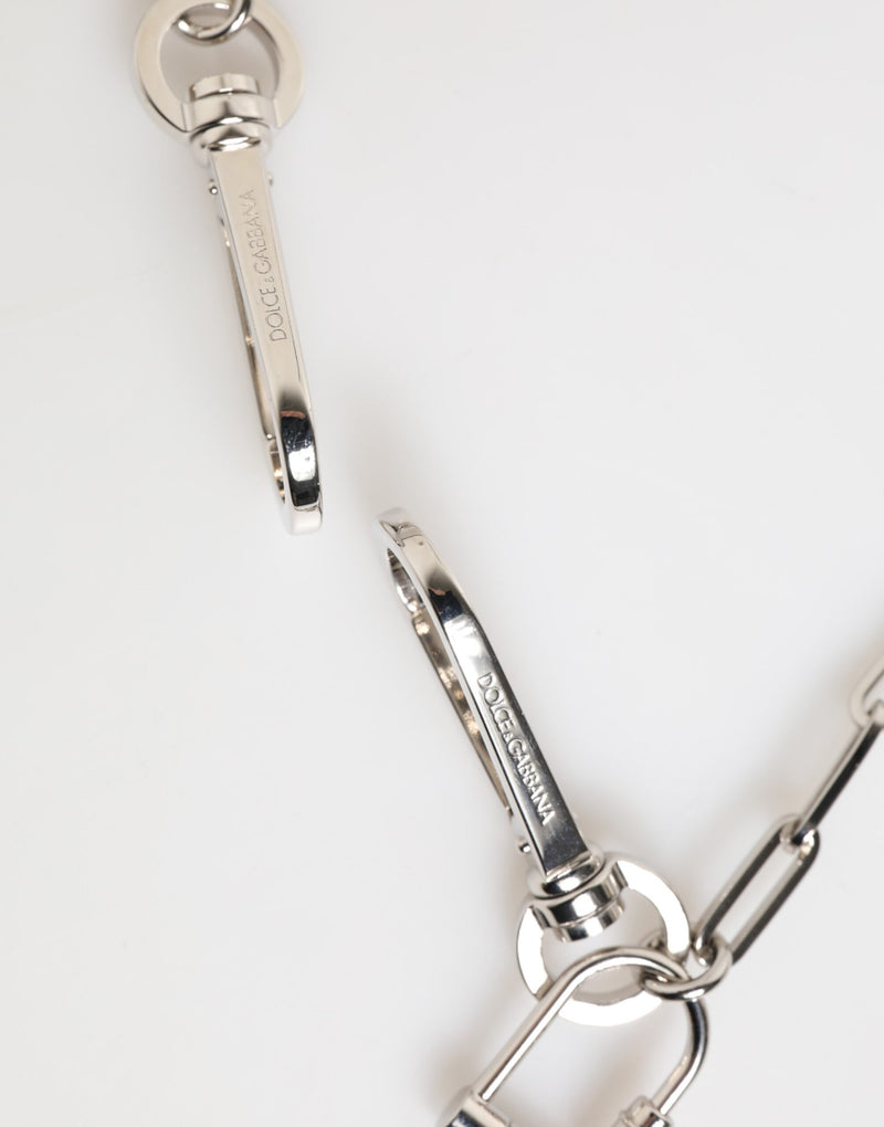 Collar para hombre con colgante del logotipo DG y cadena de metal en tono plateado Dolce & Gabbana