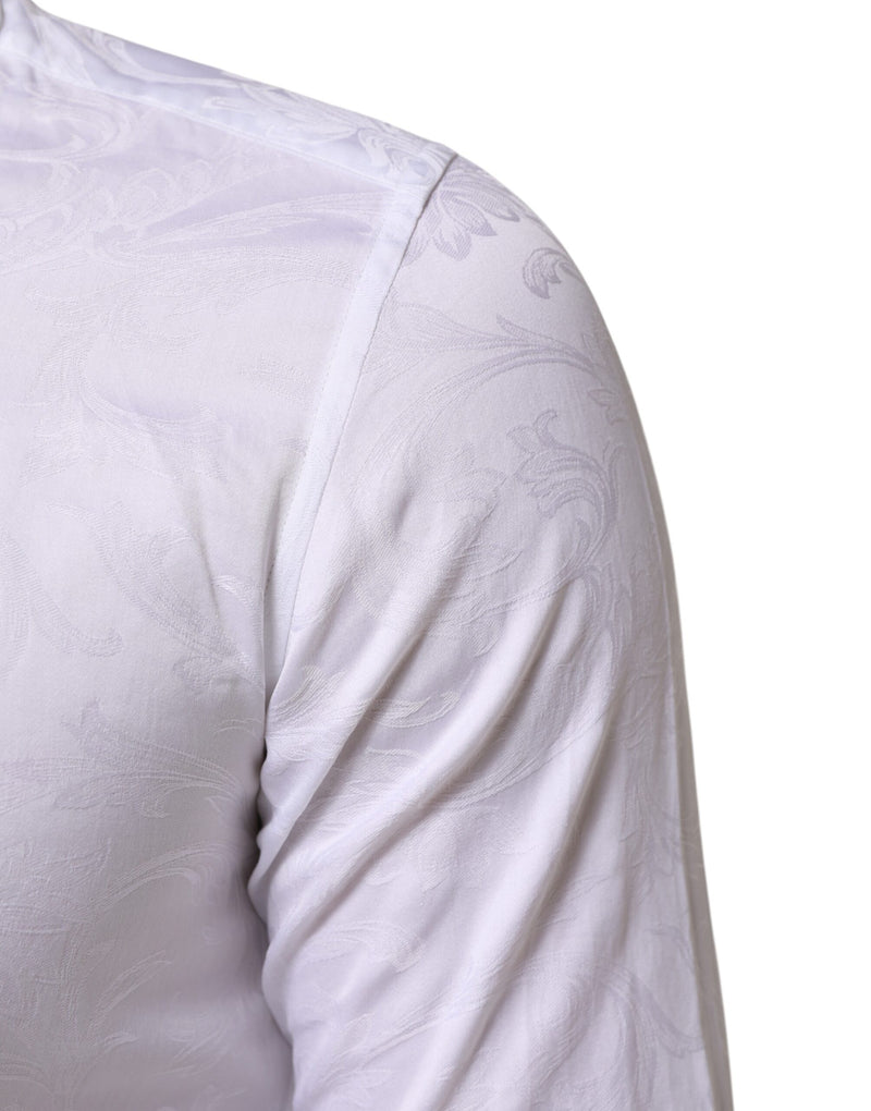 Chemise en coton blanc à motif jacquard cachemire MARTINI Dolce & Gabbana