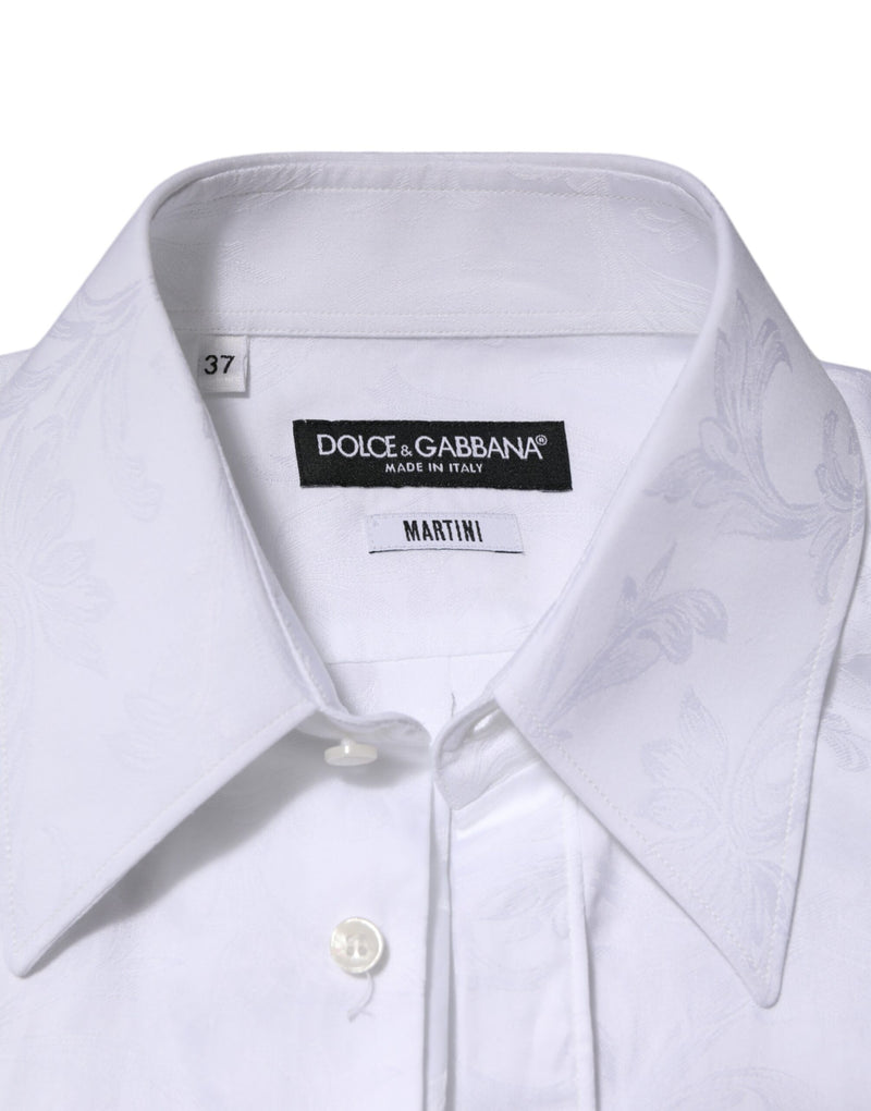 Chemise en coton blanc à motif jacquard cachemire MARTINI Dolce & Gabbana