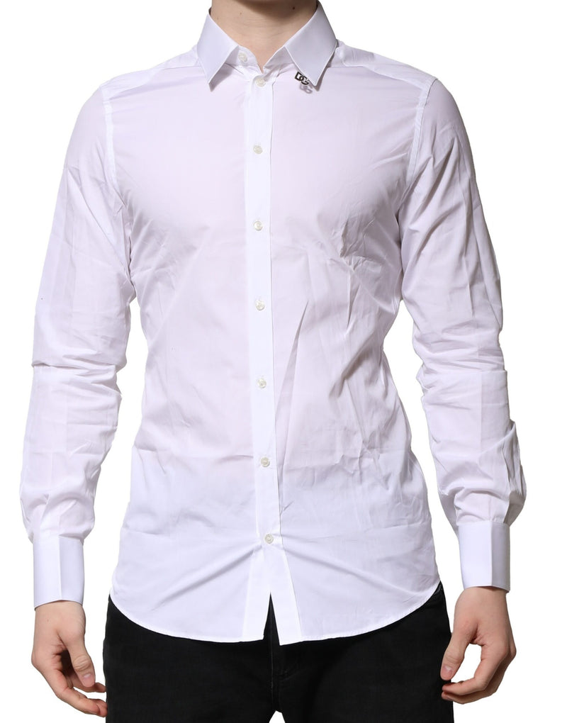 Camisa social Dolce & Gabbana branca de algodão GOLD, manga longa