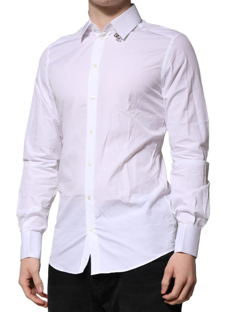 Camisa social Dolce & Gabbana branca de algodão GOLD, manga longa