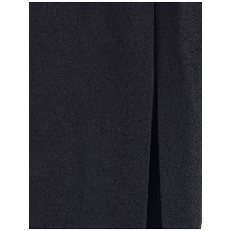 Alessandra Rich Black Wool Long Skirt