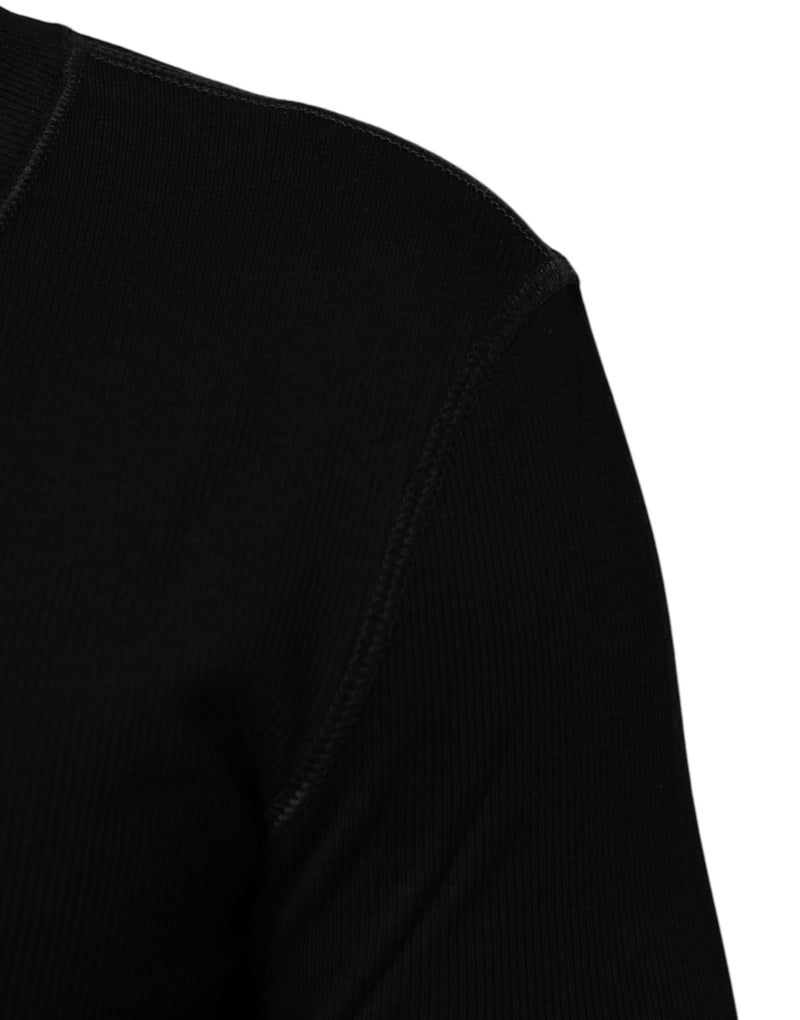 Cárdigan de punto para hombre de algodón negro con botones de Dolce & Gabbana
