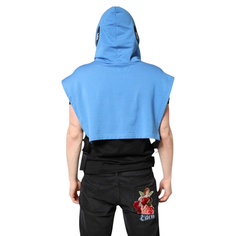 Chaleco deportivo con capucha para hombre de algodón azul, talla única, de Dolce & Gabbana
