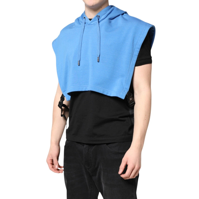 Chaleco deportivo con capucha para hombre de algodón azul, talla única, de Dolce & Gabbana