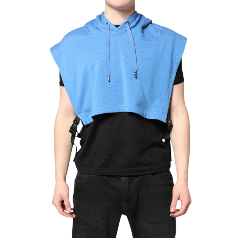 Chaleco deportivo con capucha para hombre de algodón azul, talla única, de Dolce & Gabbana