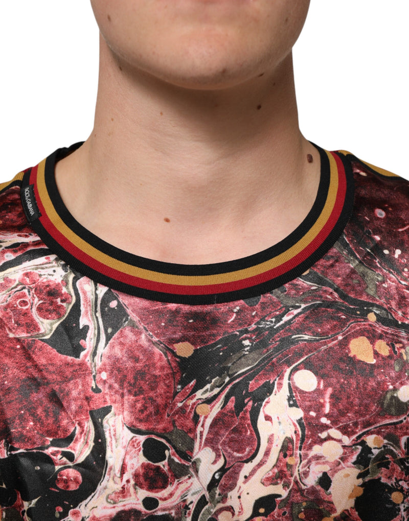 Camiseta oversize de poliéster multicolor con estampado marmolado de Dolce & Gabbana