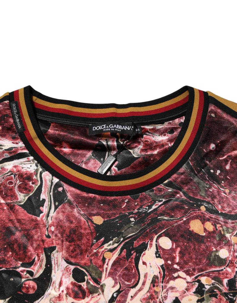 Camiseta oversize de poliéster multicolor con estampado marmolado de Dolce & Gabbana