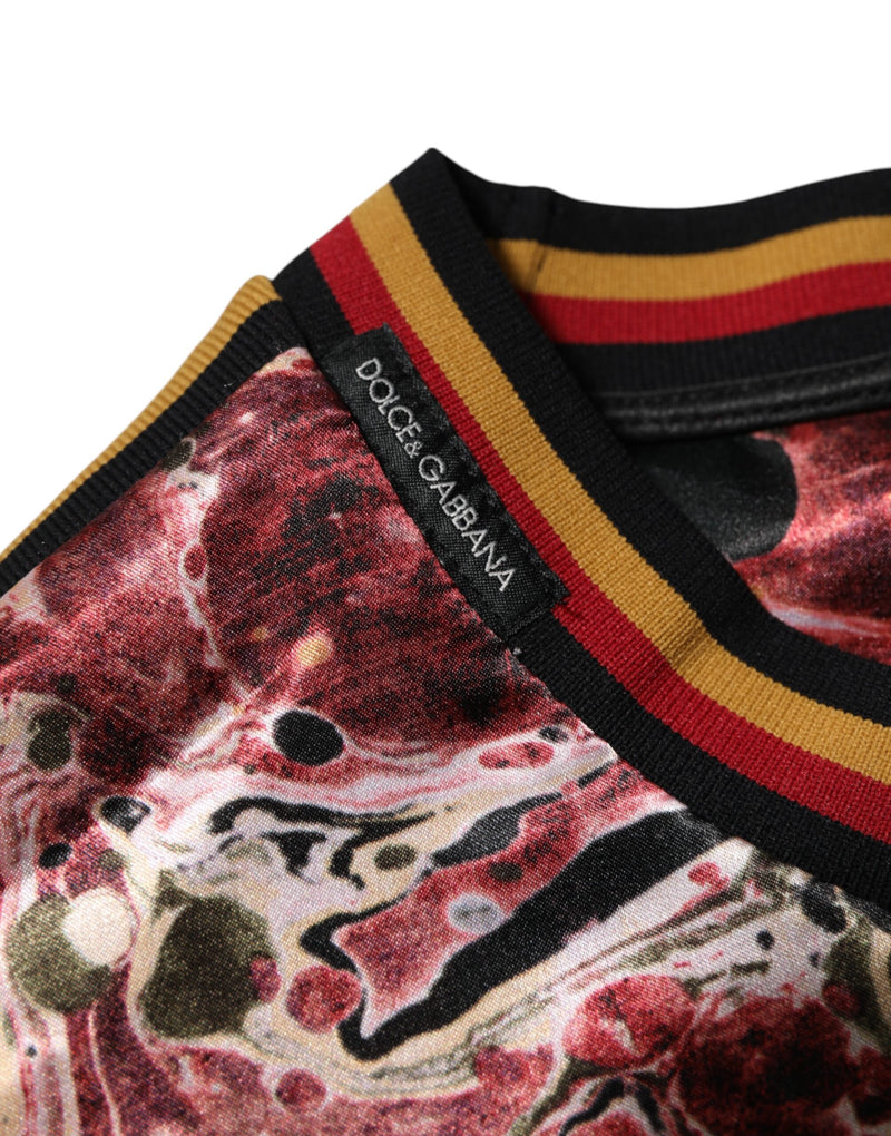 Camiseta oversize de poliéster multicolor con estampado marmolado de Dolce & Gabbana