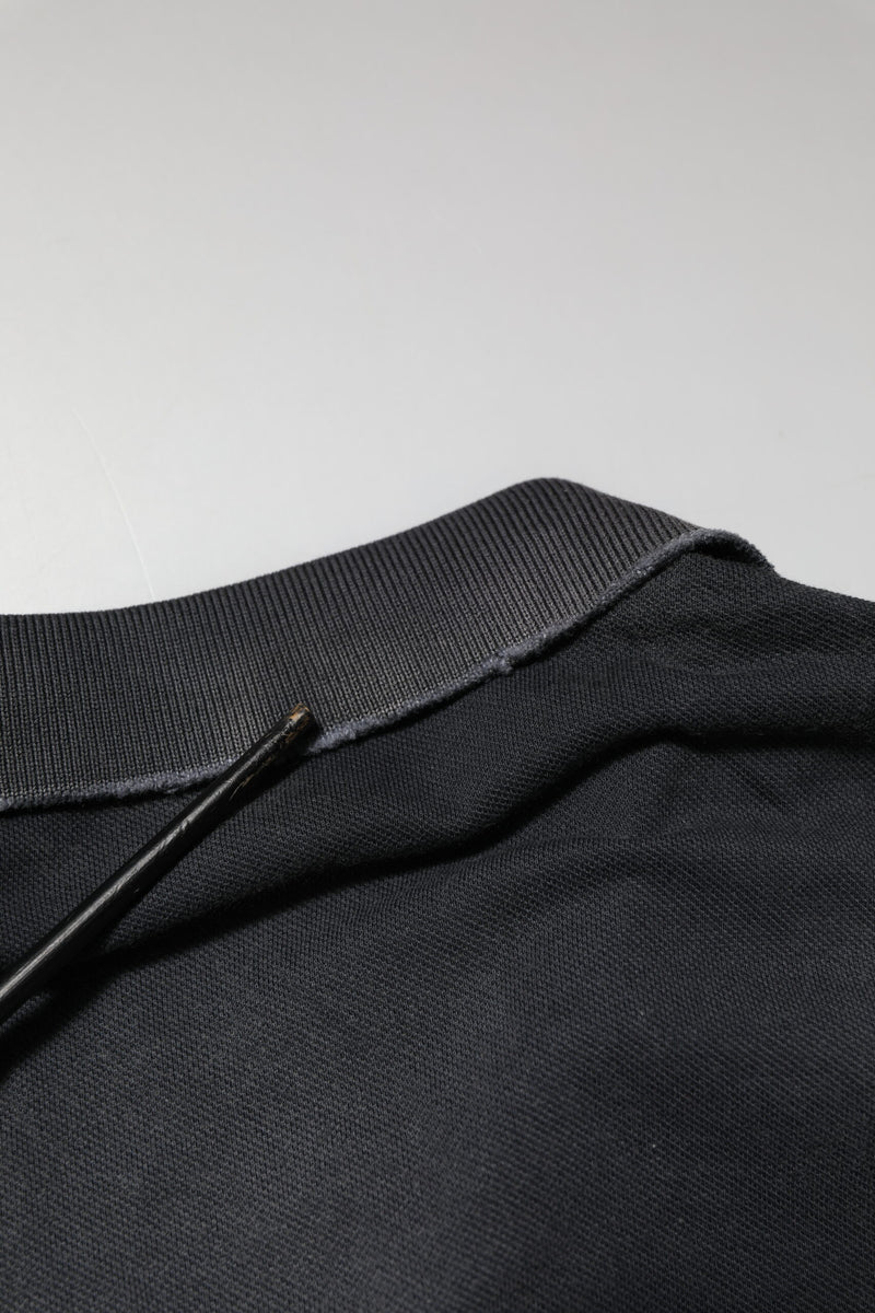 Dolce & Gabbana Gray Cotton Crown Collared Men Polo T-shirt