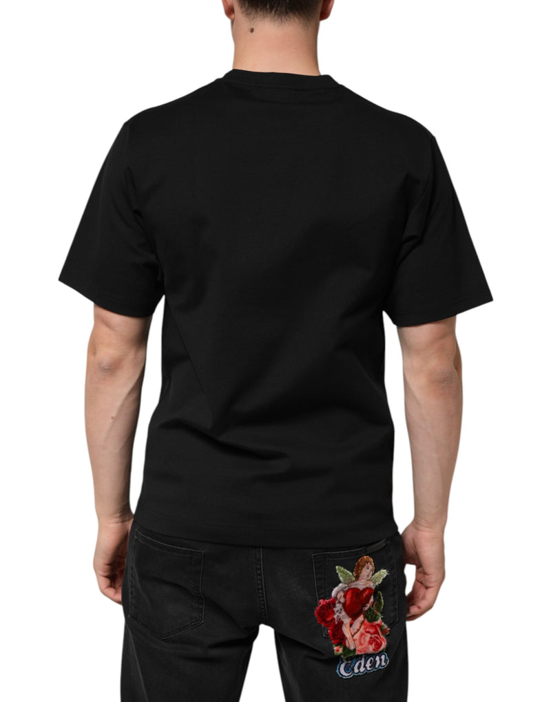 T-shirt à manches courtes en coton noir avec graffiti du logo DG Dolce & Gabbana