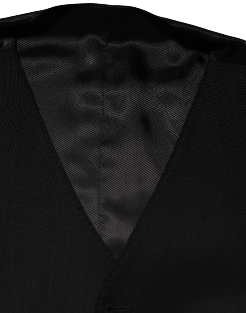 Colete de alfaiataria formal masculino Dolce & Gabbana de lã preta