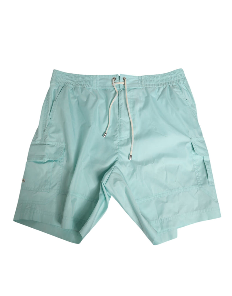 Short de bain pour homme en polyester bleu aqua Dolce & Gabbana