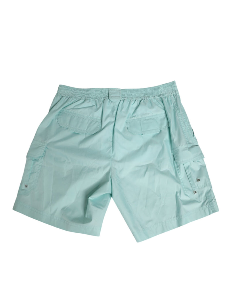 Short de bain pour homme en polyester bleu aqua Dolce & Gabbana