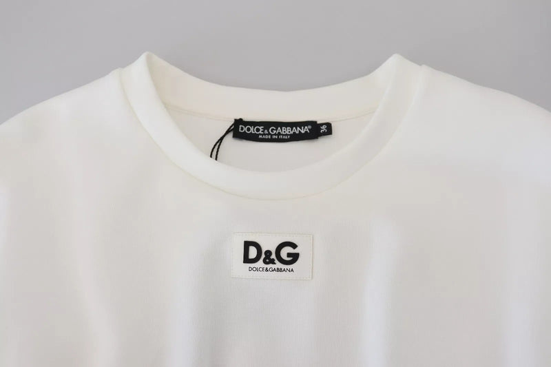 Top tipo corsé blanco de algodón elástico de Dolce & Gabbana  camiseta