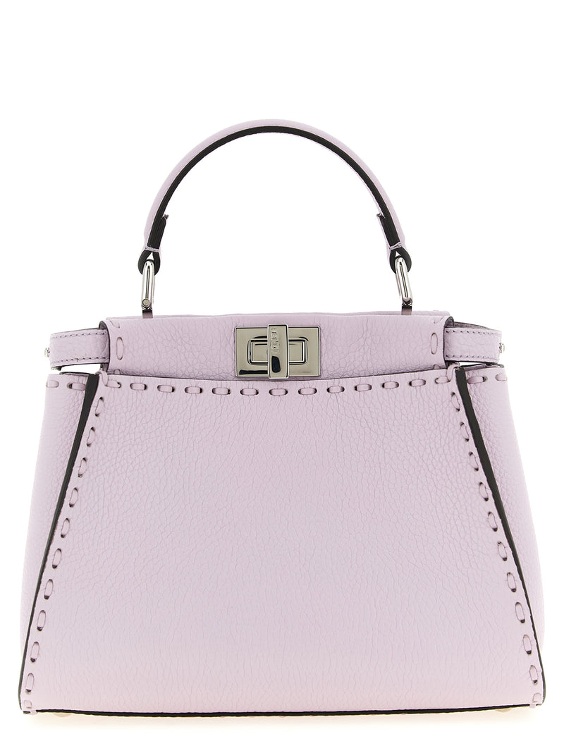 Fendi Peekaboo Mini Handbag - Silver Leather | Urbalenti™ NYC